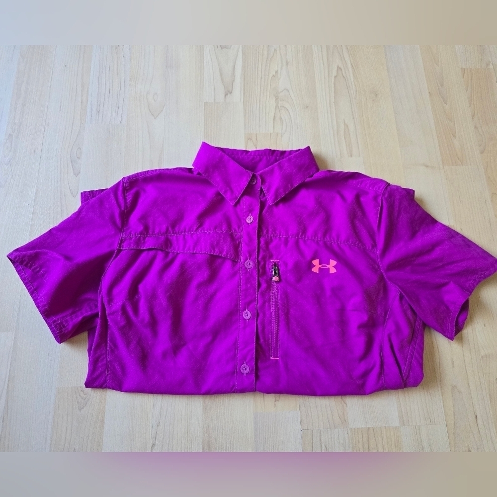 Under Armour Semi Fitted Heat Gear Fishing Shirt Size Small